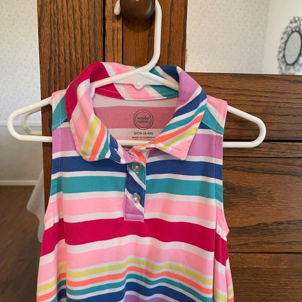 Girls Sleeveless Size (6-6X) Polo Dress